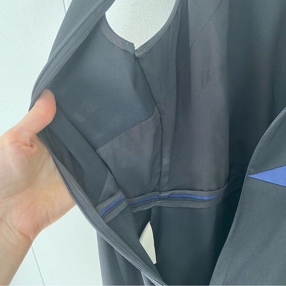 Diane von Furstenberg DVF Midi Dress Women’s 0 Black Blue Wool Sleeveless Sheath - Picture 13 of 16